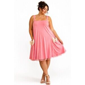Torrid Retro Chic Pink Bow Pocket Fit & Flare Dress Size 10 Rockabilly NWT